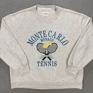 Abercrombie & Fitch Sweatshirt Womens Extra Large Grey Monte Carlo Monaco Tennis